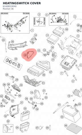 Diagram preview: HEATINGSWITCH COVER (61408019040)