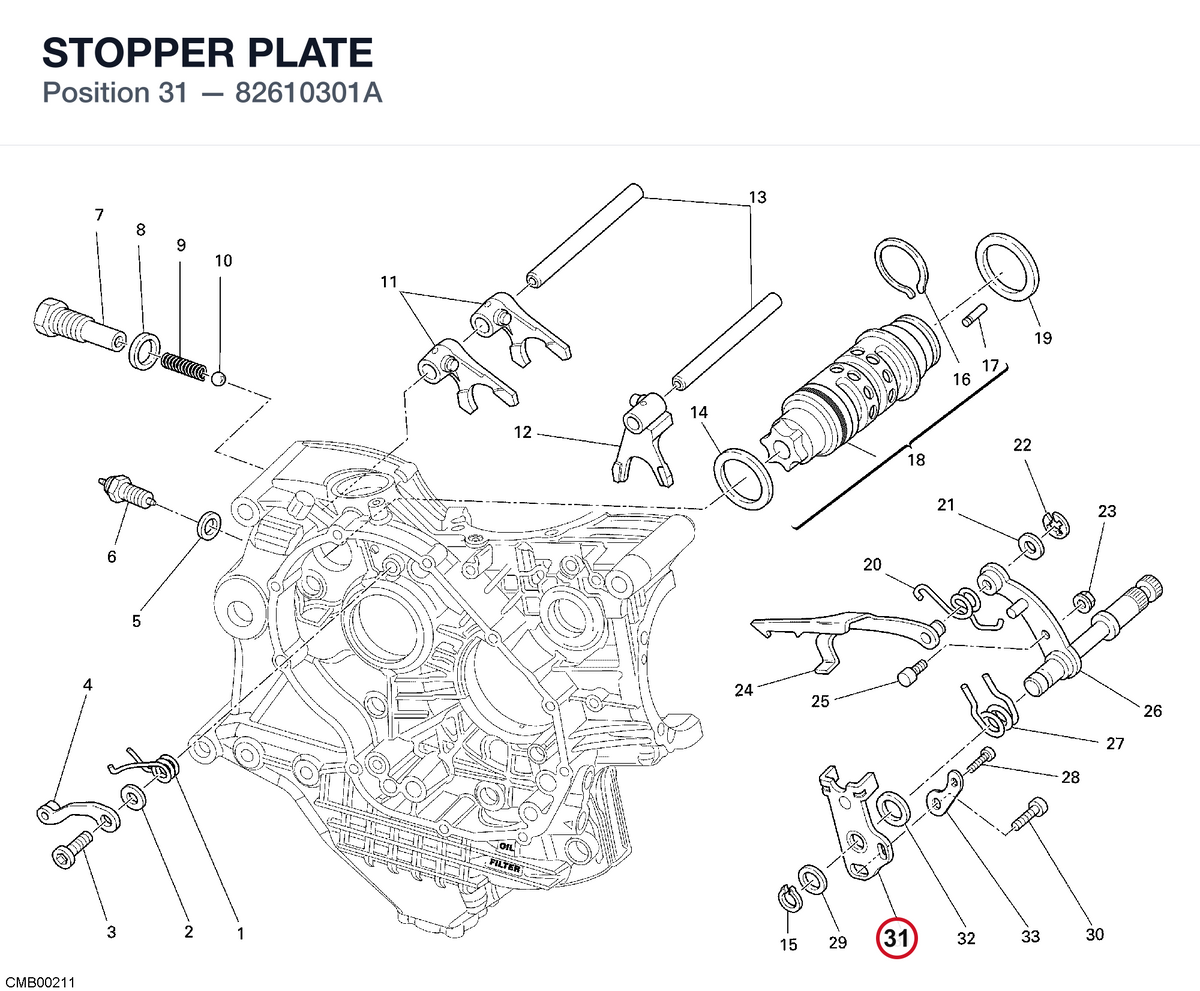 STOPPER PLATE 82610301A diagram position