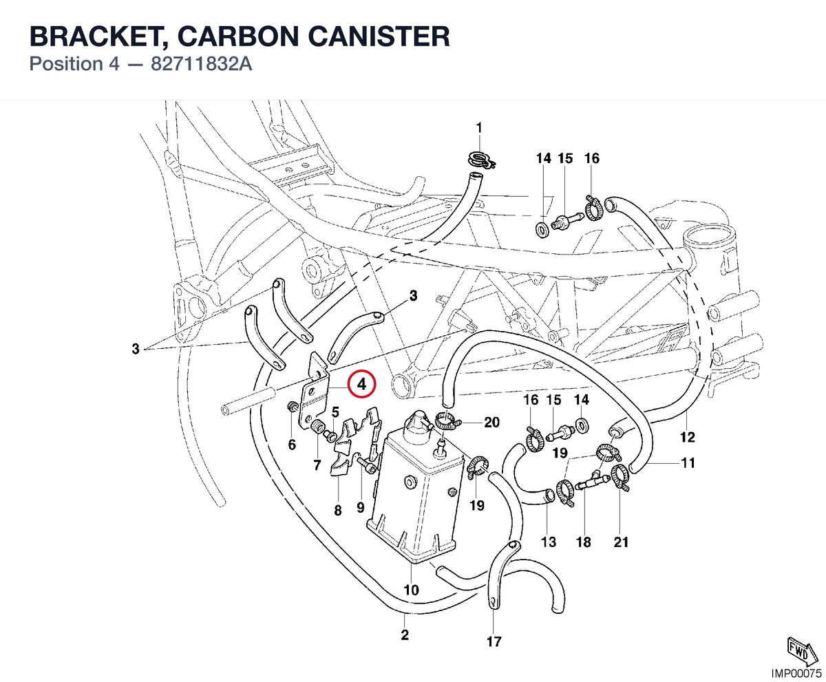 BRACKET, CARBON CANISTER