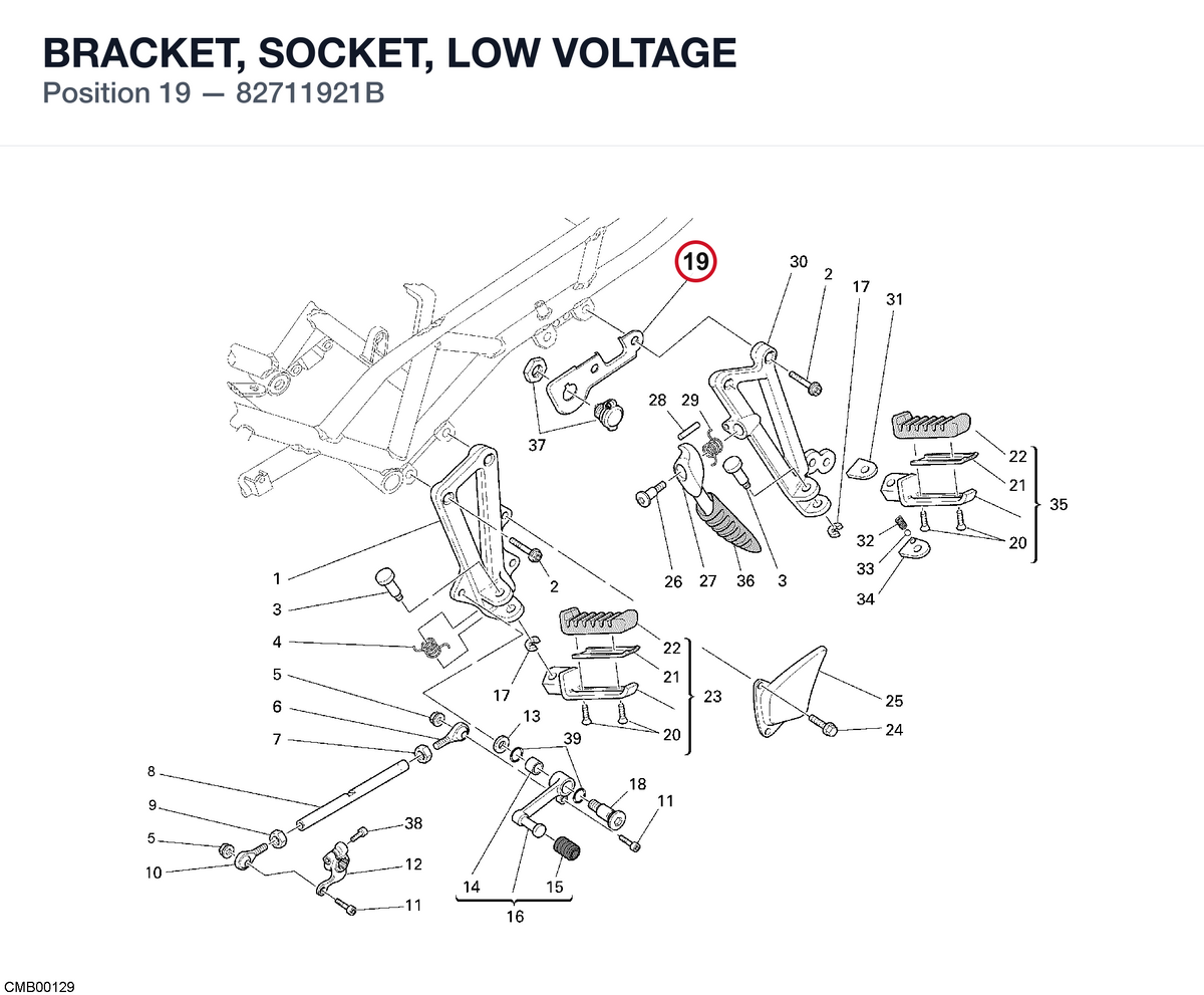 BRACKET, SOCKET, LOW VOLTAGE 82711921B diagram position