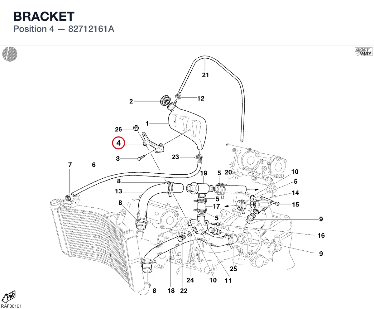 BRACKET 82712161A diagram position