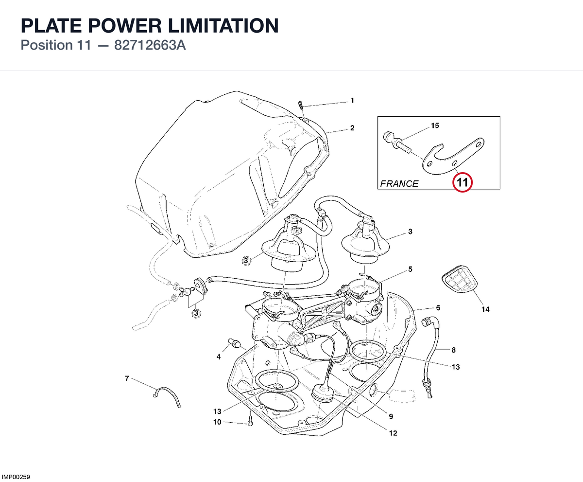 PLATE POWER LIMITATION 82712663A diagram position