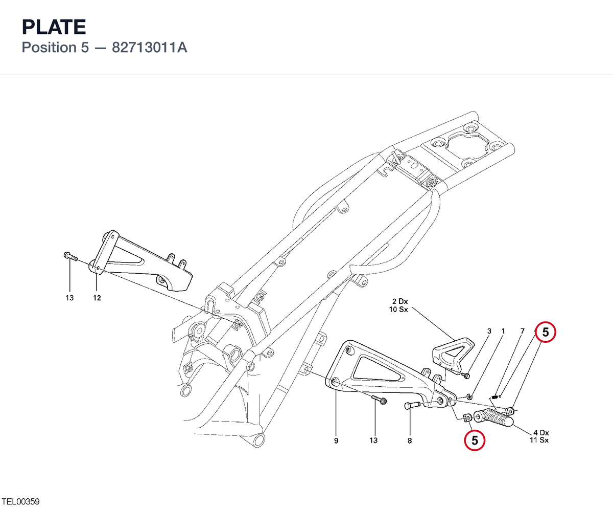PLATE 82713011A diagram position