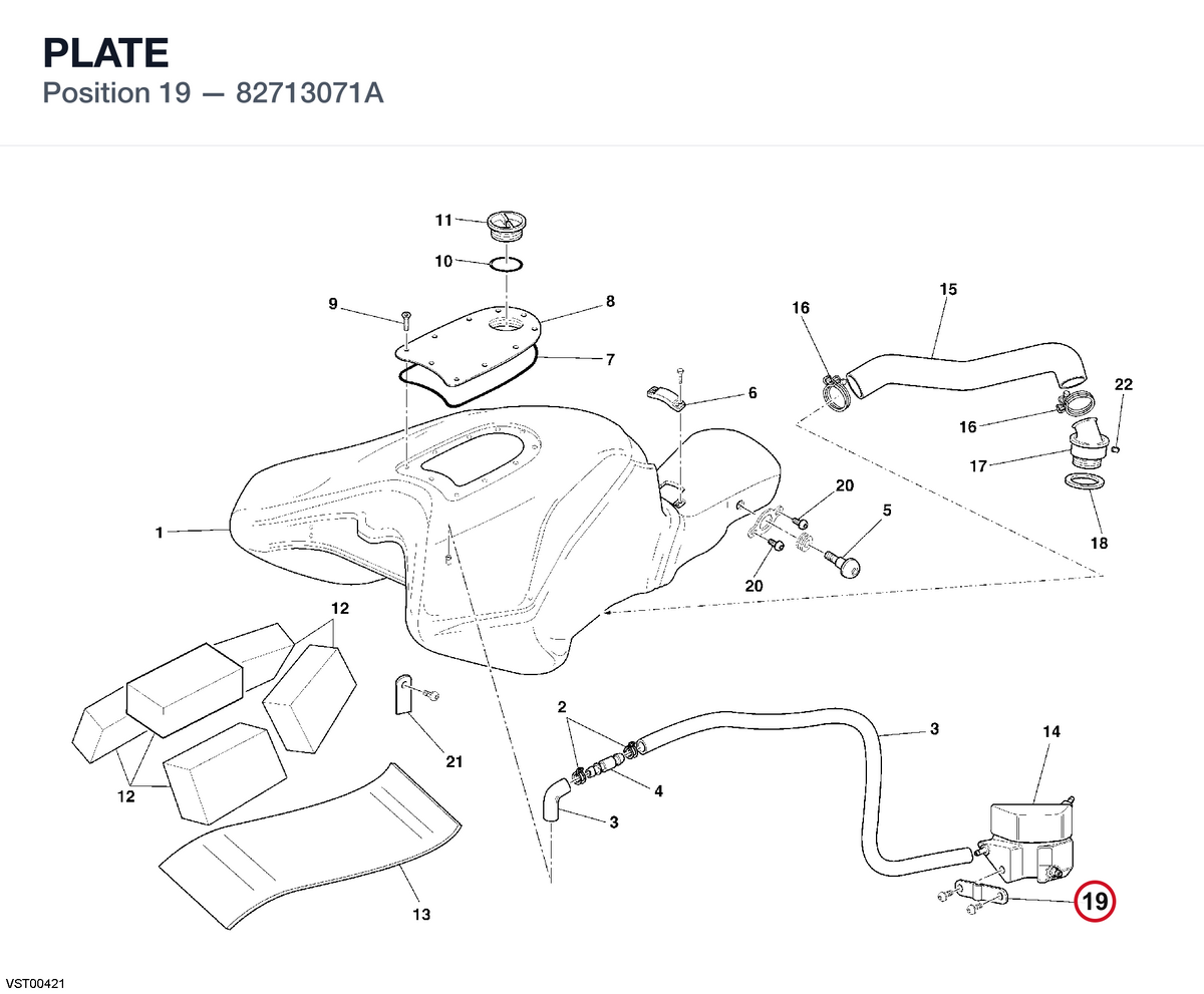 PLATE 82713071A diagram position