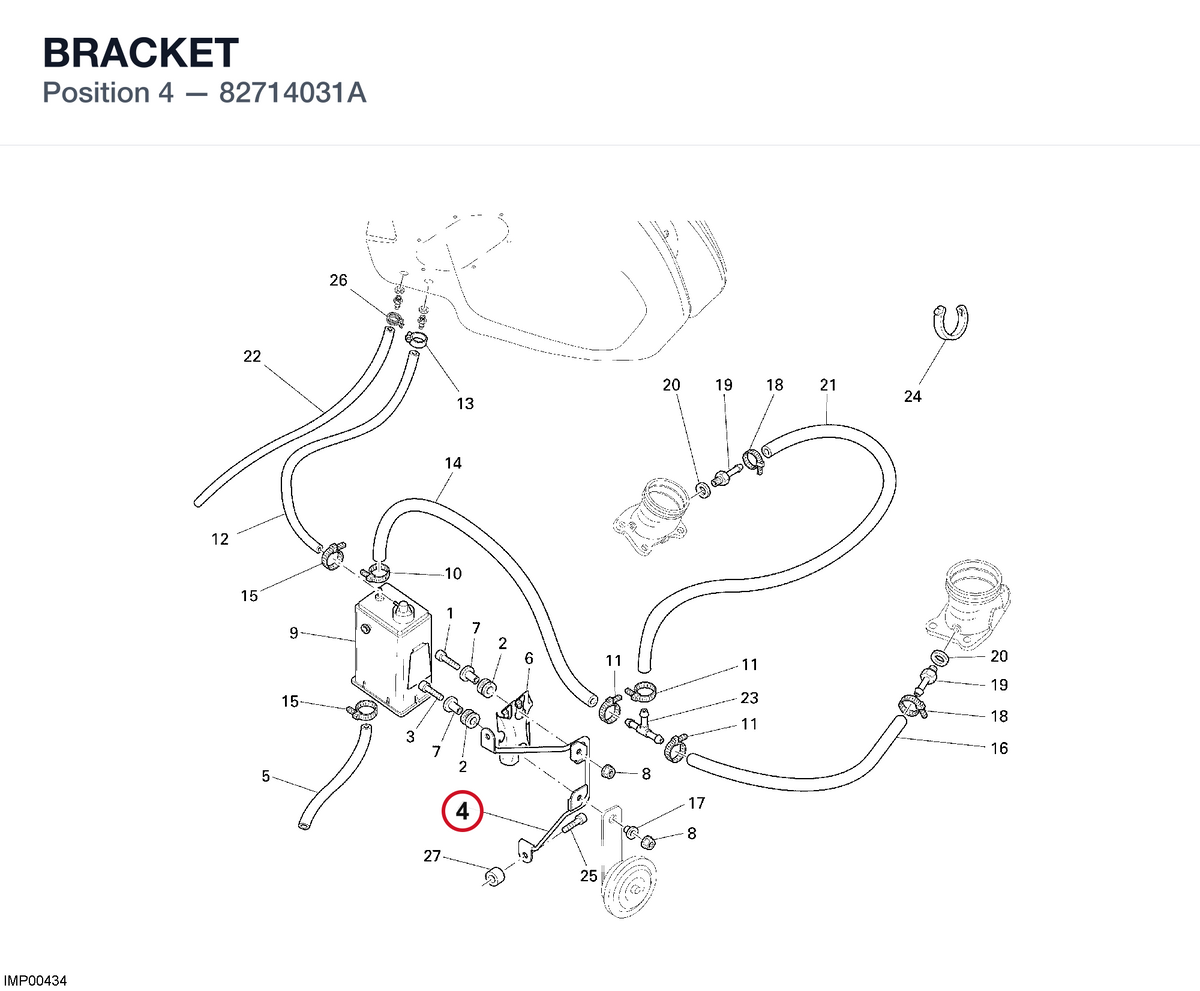 BRACKET 82714031A diagram position