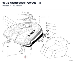 TANK FRONT CONNECTION L.H. 82715191A diagram position