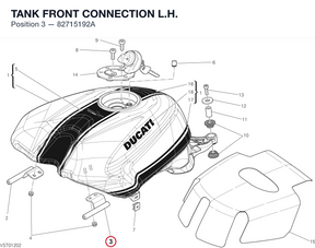TANK FRONT CONNECTION L.H. 82715192A diagram position