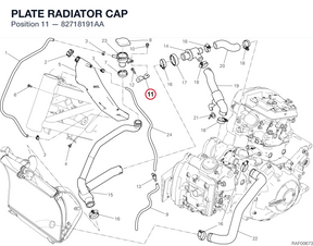PLATE RADIATOR CAP 82718191AA diagram position