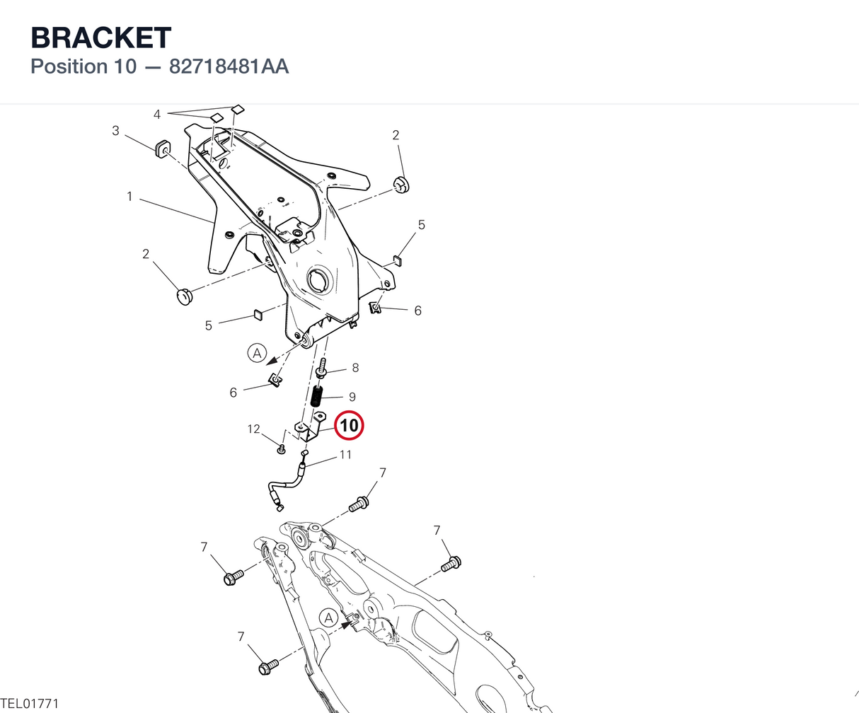 BRACKET 82718481AA diagram position