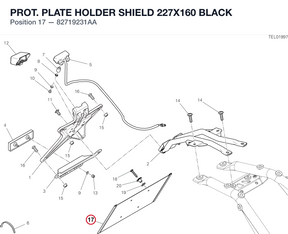 PROT. PLATE HOLDER SHIELD 227X160 BLACK 82719231AA diagram position