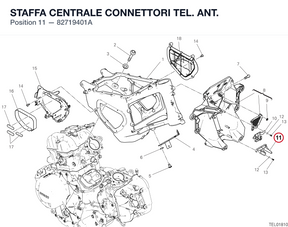 STAFFA CENTRALE CONNETTORI TEL. ANT. 82719401A diagram position