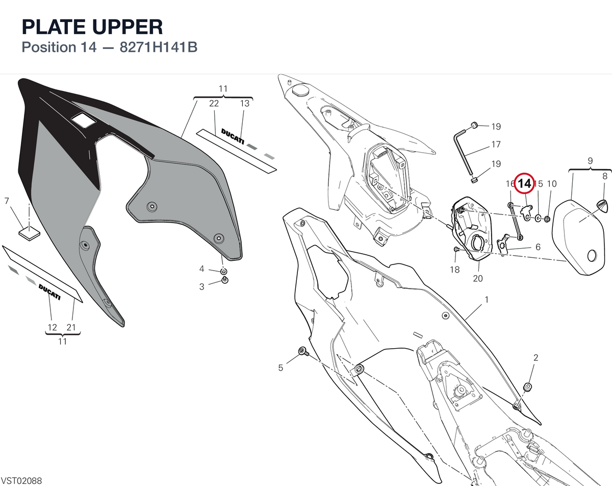 PLATE UPPER 8271H141B diagram position