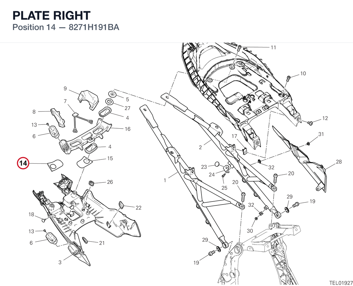 PLATE RIGHT 8271H191BA diagram position