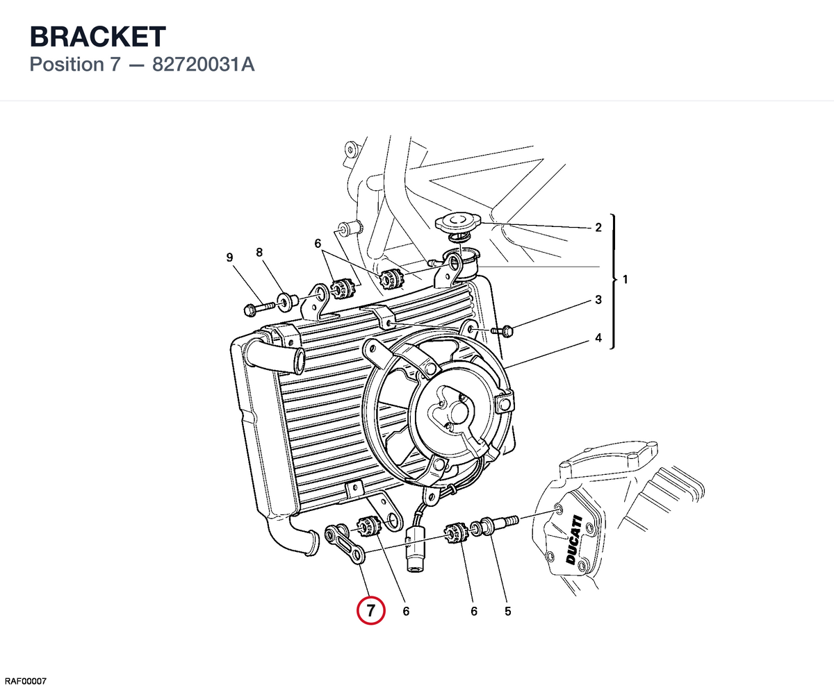 BRACKET 82720031A diagram position