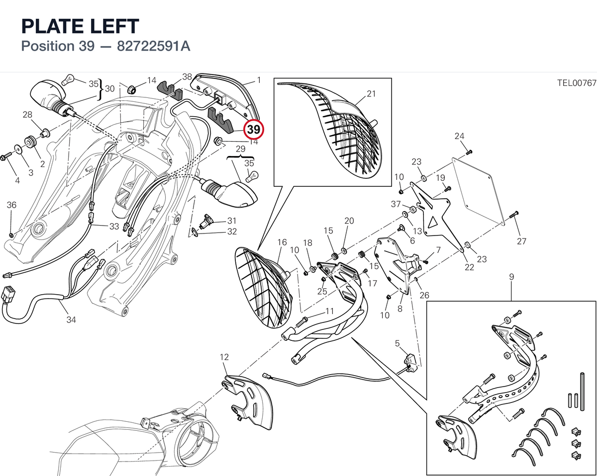 PLATE LEFT 82722591A diagram position