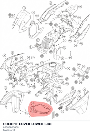 Diagram preview: COCKPIT COVER LOWER SIDE (60308005000)