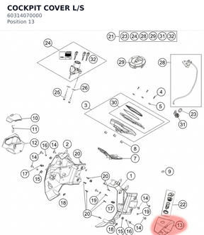Diagram preview: COCKPIT COVER L/S (60314070000)