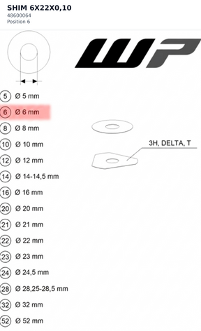 Diagram preview: SHIM 6X22X0,10 (48600064)