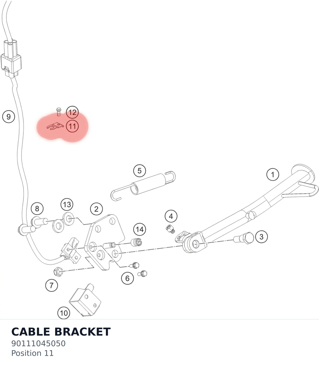 Diagram preview: CABLE BRACKET (90111045050)