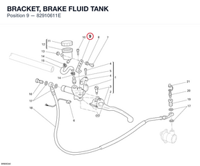 BRACKET, BRAKE FLUID TANK 82910611E diagram position