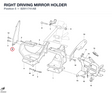 RIGHT DRIVING MIRROR HOLDER 82911741AB diagram position