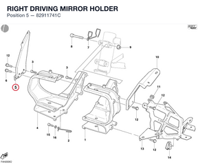 RIGHT DRIVING MIRROR HOLDER 82911741C diagram position