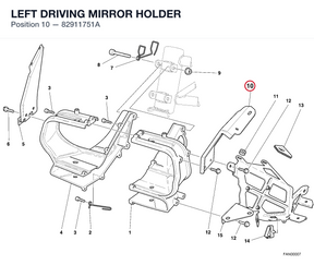 LEFT DRIVING MIRROR HOLDER 82911751A diagram position