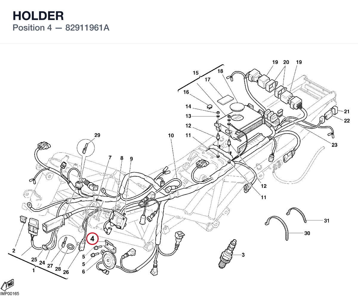 HOLDER 82911961A diagram position