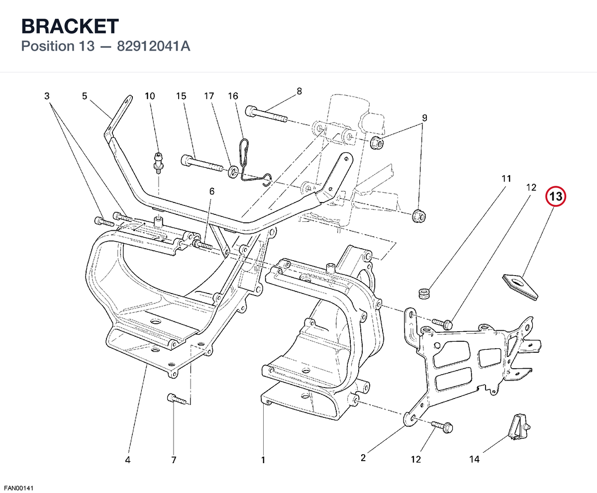 BRACKET 82912041A diagram position