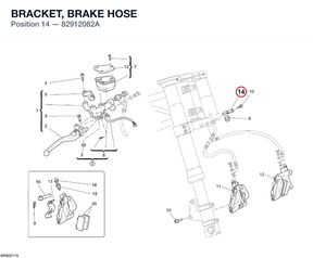 BRACKET, BRAKE HOSE 82912082A diagram position
