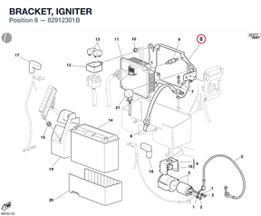 BRACKET, IGNITER 82912301B diagram position