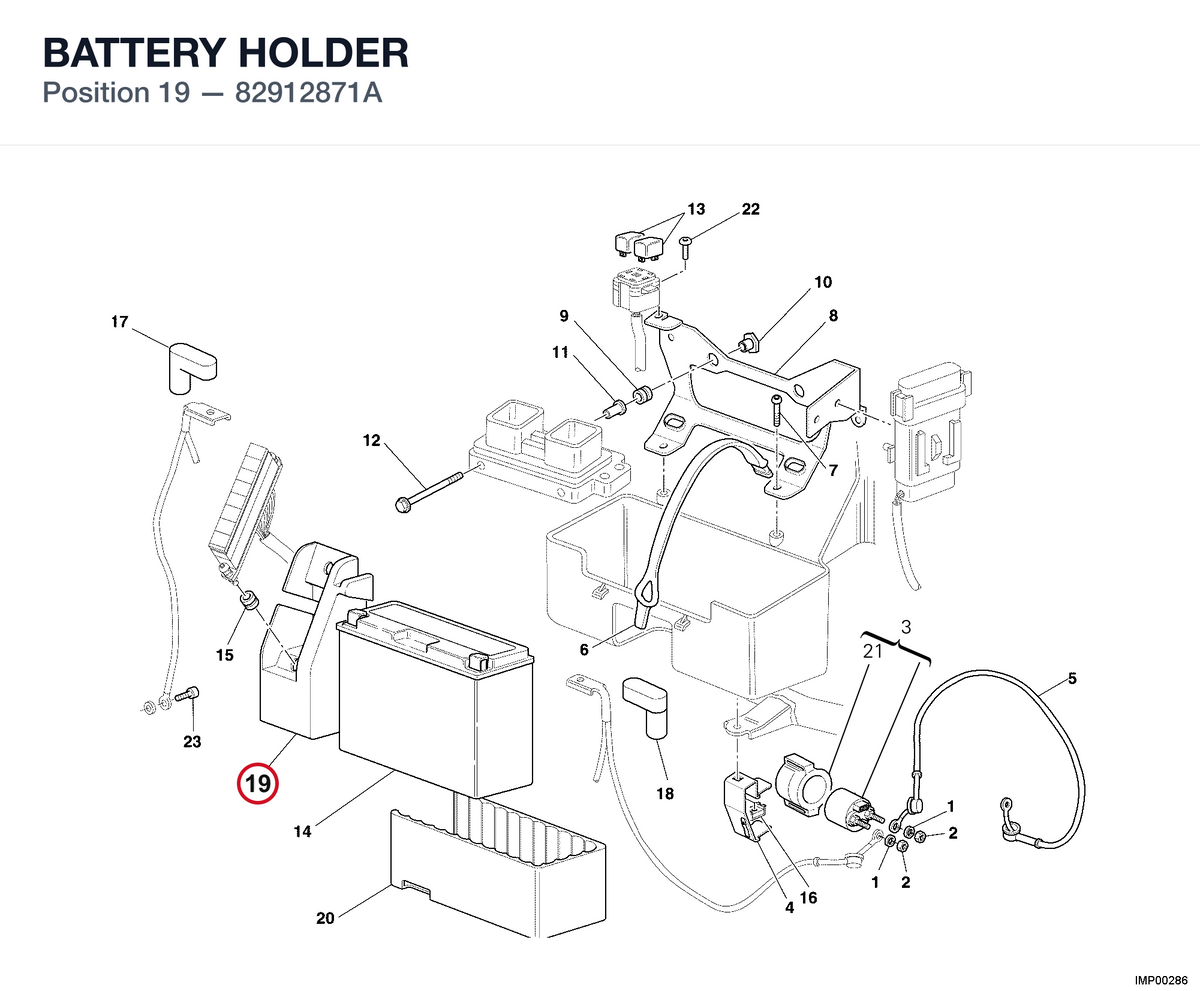 BATTERY HOLDER 82912871A diagram position