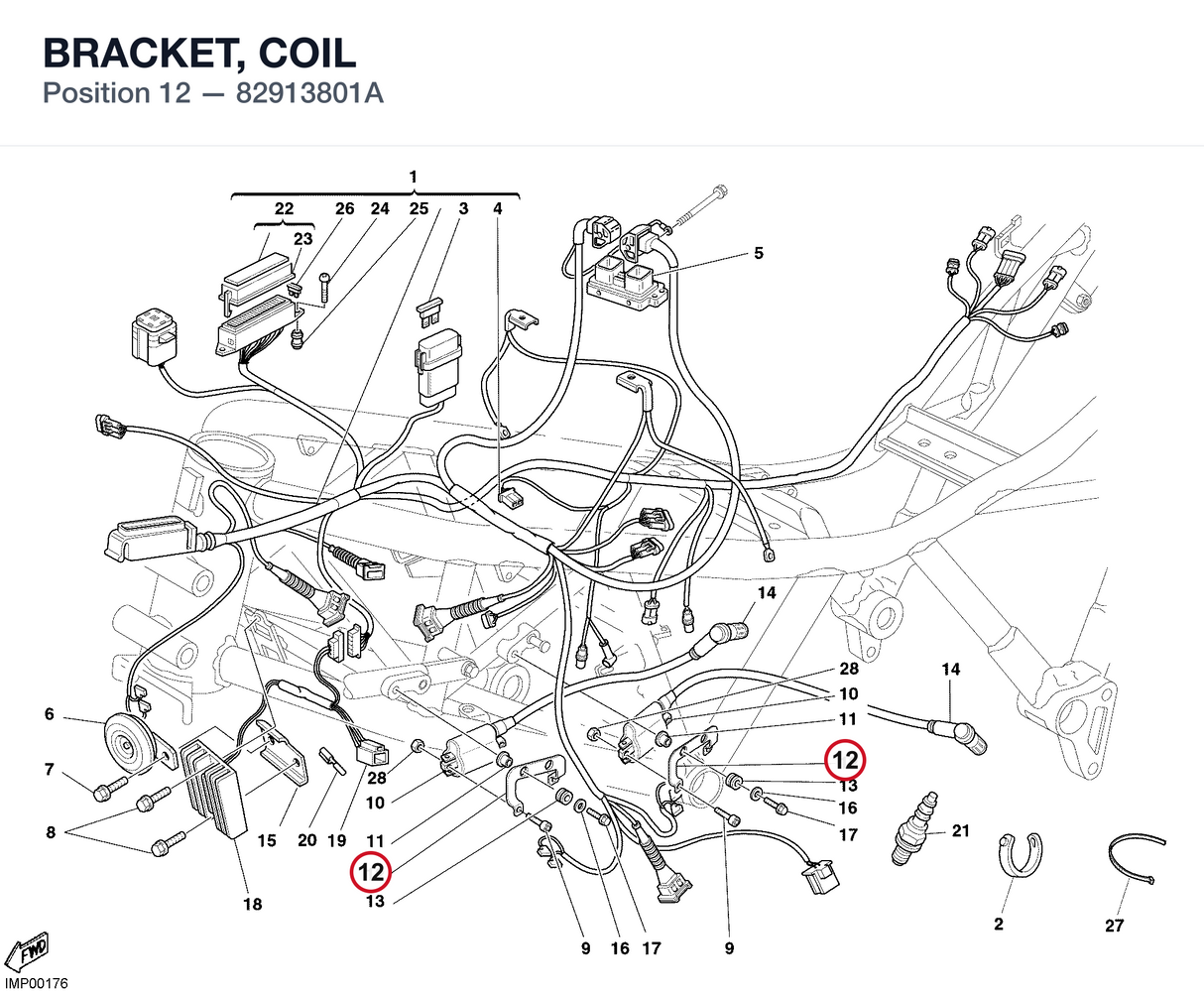 BRACKET, COIL 82913801A diagram position