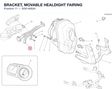 BRACKET, MOVABLE HEALDIGHT FAIRING 82914682A diagram position