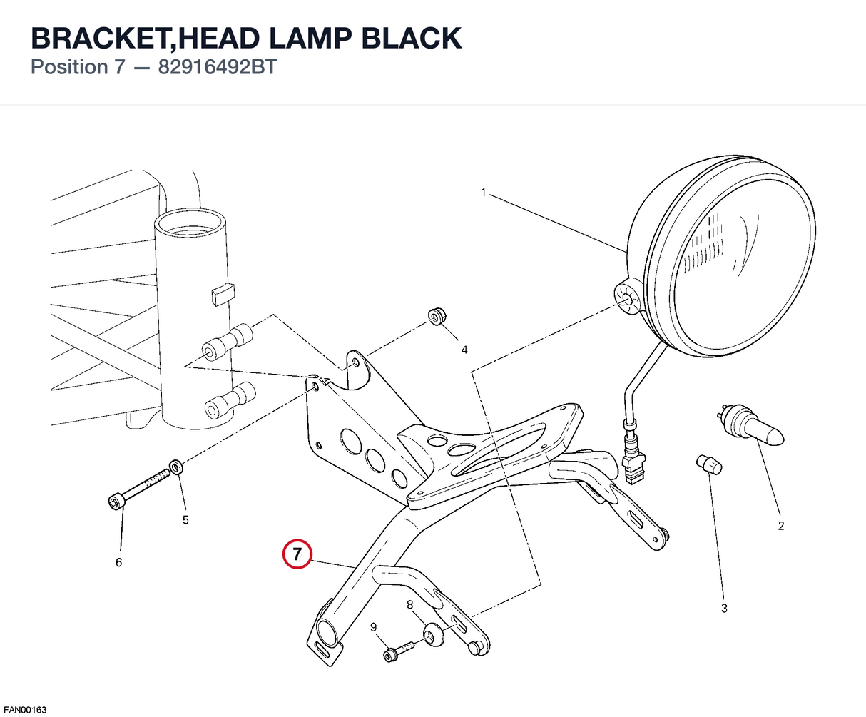 BRACKET,HEAD LAMP BLACK