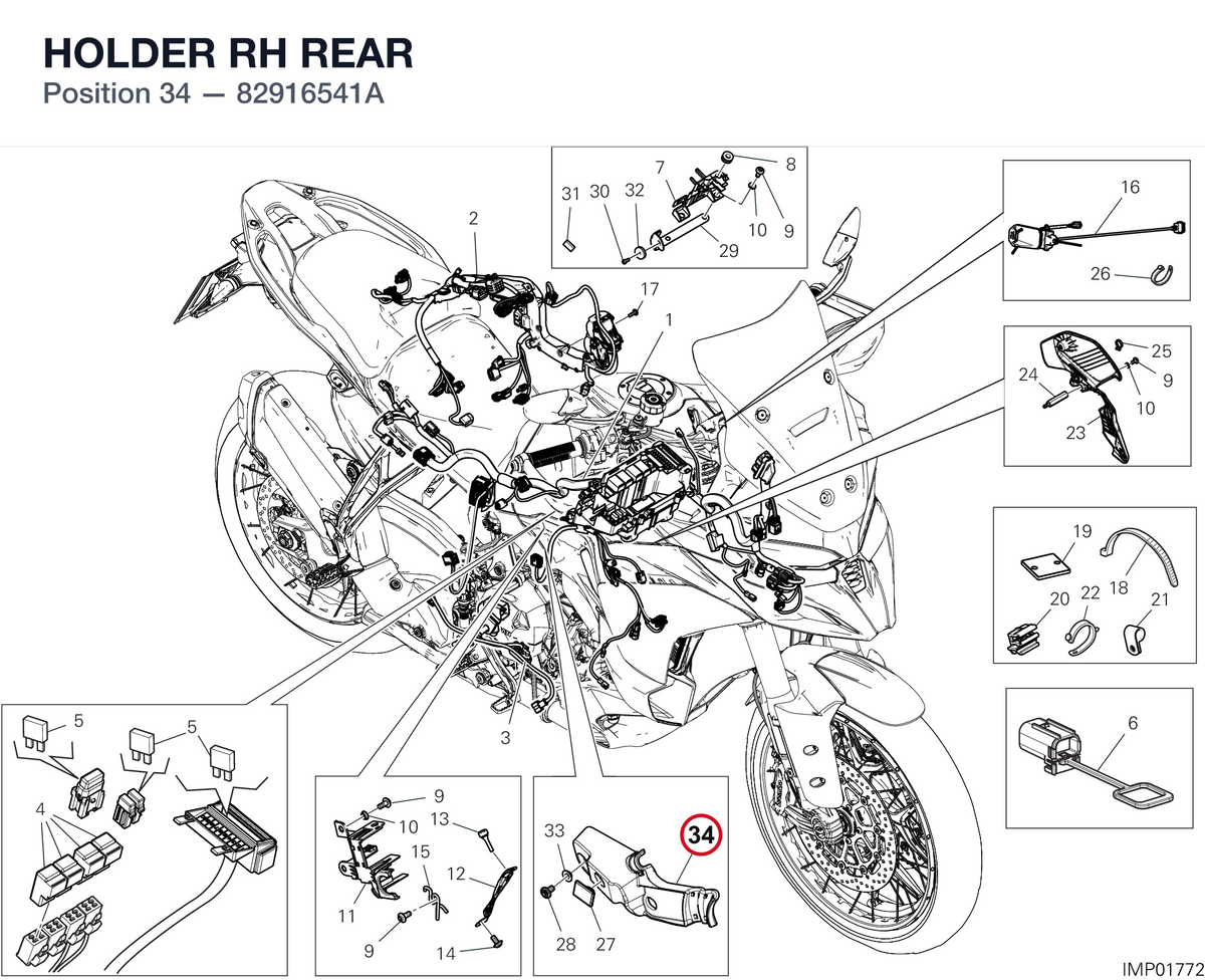 HOLDER RH REAR 82916541A diagram position