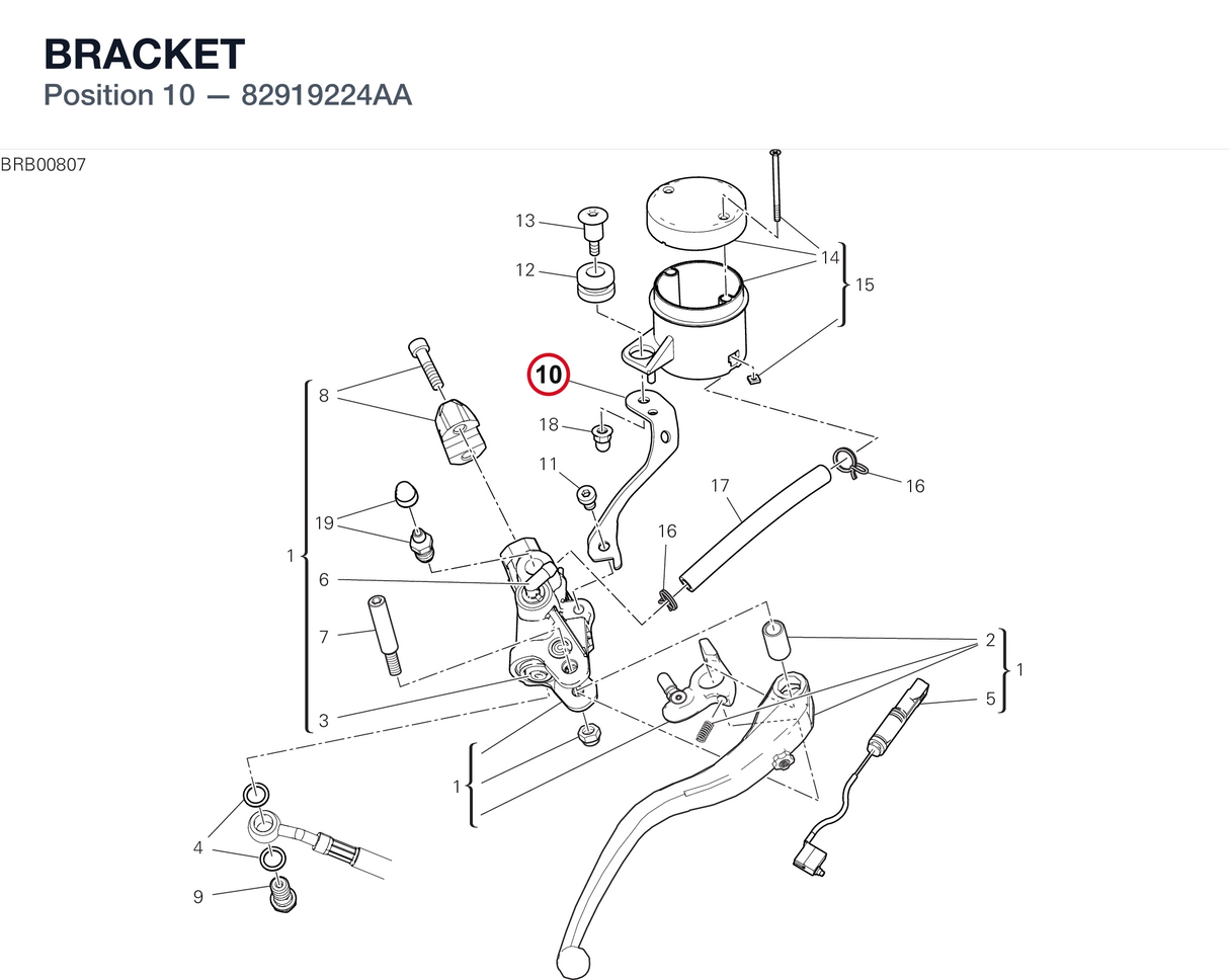 BRACKET 82919224AA diagram position