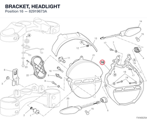 BRACKET, HEADLIGHT 82919673A diagram position