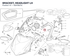 BRACKET, HEADLIGHT LH 82919821A diagram position