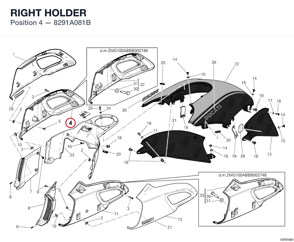 RIGHT HOLDER 8291A081B diagram position