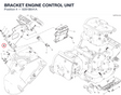 BRACKET ENGINE CONTROL UNIT 8291B641A diagram position