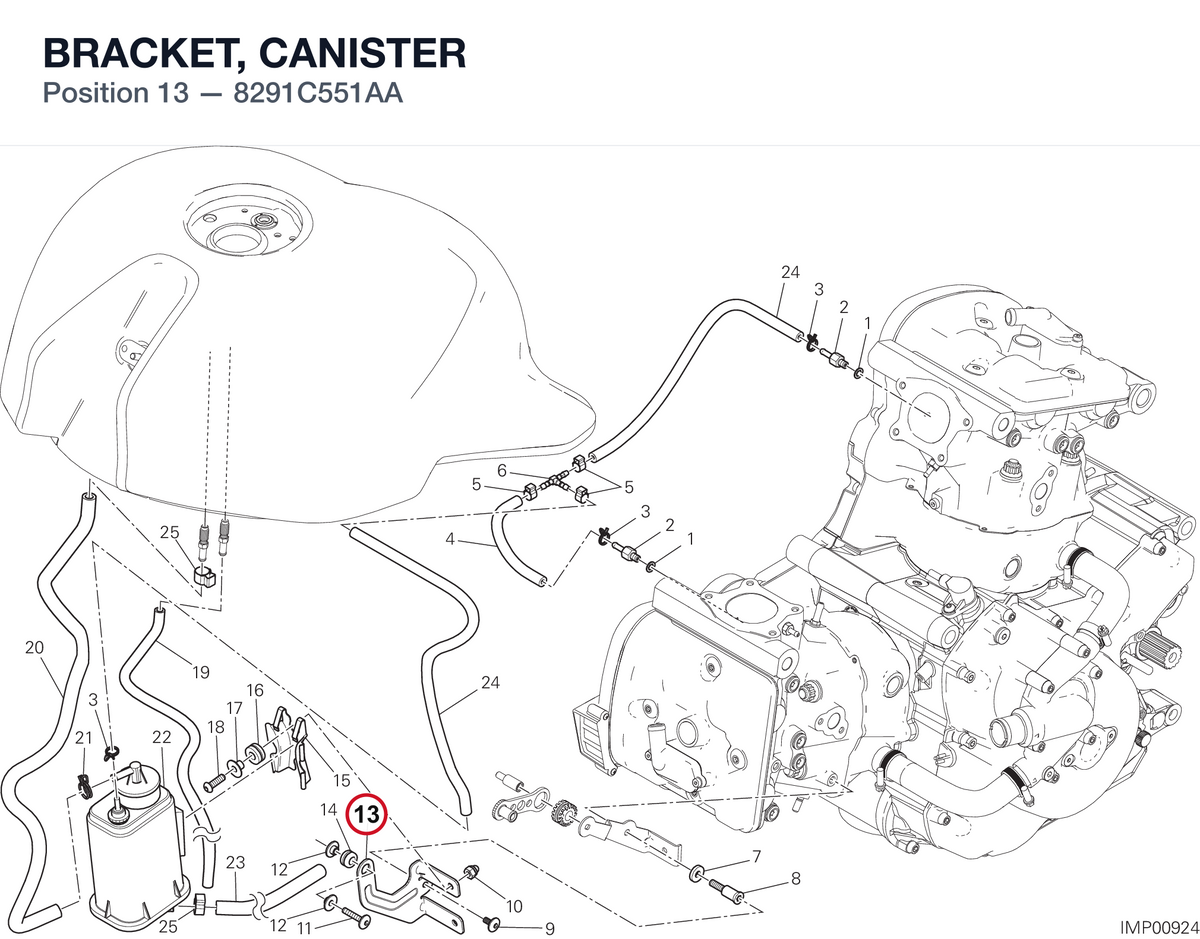 BRACKET, CANISTER 8291C551AA diagram position