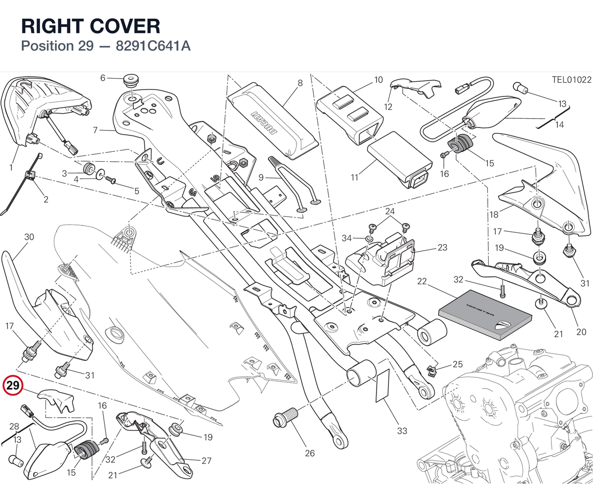 RIGHT COVER 8291C641A diagram position