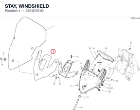 STAY, WINDSHIELD 8291D751D diagram position