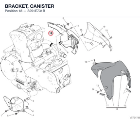 BRACKET, CANISTER 8291E731B diagram position