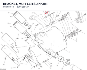 BRACKET, MUFFLER SUPPORT 8291E861AA diagram position