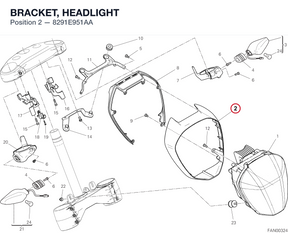 BRACKET, HEADLIGHT 8291E951AA diagram position