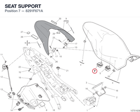 SEAT SUPPORT 8291F671A diagram position