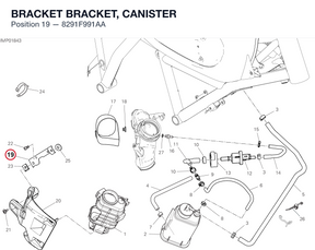 BRACKET BRACKET, CANISTER 8291F991AA diagram position