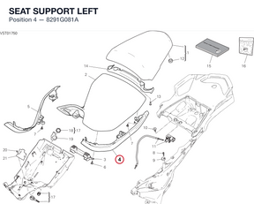 SEAT SUPPORT LEFT 8291G081A diagram position